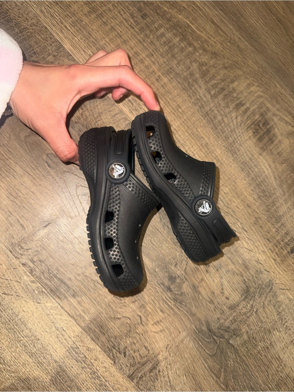 Crocs Toddler Classic Clog Black Size C7 EUC